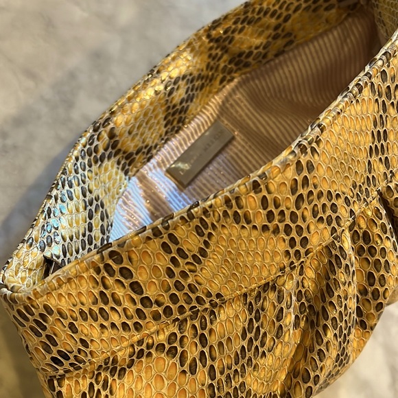 Lauren Merkin Louise yellow and grey snake skin clutch - Picture 3 of 3